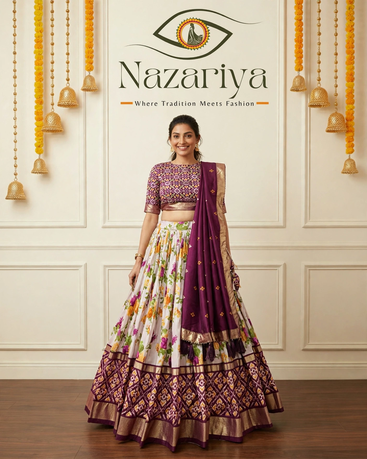 White Floral Lehenga — Indian ethnic wear Brampton
